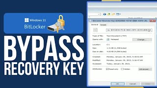 How To Bypass The BitLocker Recovery Key On Windows 11  Complete Tutorial Step By Step [upl. by Rojas]