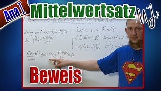 Mittelwertsatz der Differentialrechnung  Beweis ausführlich erklärt [upl. by Alesig802]