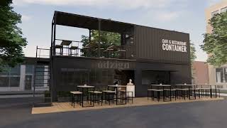 Container Cafe amp Restaurant 3d Illustration [upl. by Valtin349]