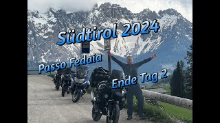 Südtirol 2024  Tag 2  Über den Passo Fedaia Richtung Unterkunft  BMW R1250 GS Adventure [upl. by Maxa]