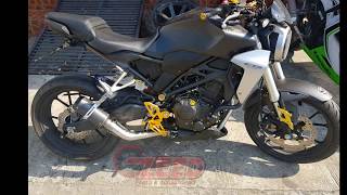 Honda CB300R Carbon Full Exhaust [upl. by Atinihs]