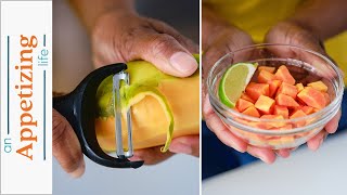 How to Cut a Papaya  Kitchen Basics [upl. by Kenrick]