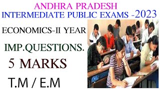 andhra pradesh intermediate public exams2023  economics IIyear 5marks imp ap imp 5marks telugu [upl. by Cleon]