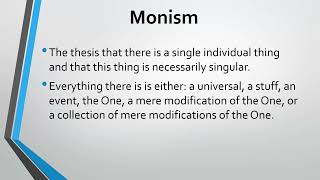 Peter van Inwagens Metaphysics Individuality Part 2  Monism [upl. by Rhetta]