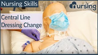 Central Line Dressing Change Nursing Skills [upl. by Nirac]