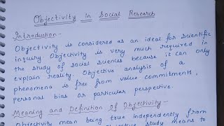 Objectivity  Social Research Meaning Definition Importance Difficulties Sociology BA MANET [upl. by Saberio]