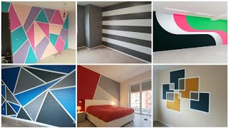 Geometric wall painting ideas 2022  Geometric Wall Design  Wall Painting Design Ideas [upl. by Imak]