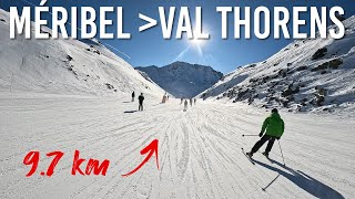 Skiing 97km from Meribel to Val Thorens in Les 3 Vallées 4K UHD [upl. by Thomsen618]