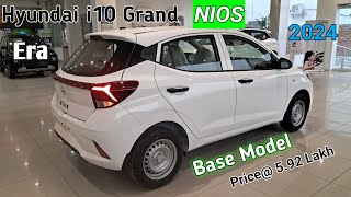 2024 Hyundai Grand i10 Nios Era Base Model  Price amp Feature  Walkaround Review  CarChalao [upl. by Eleinad]