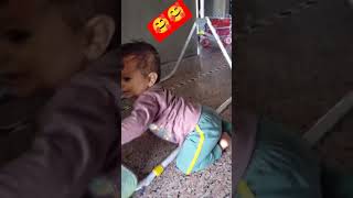 badmashi only 😀😀😀 shortvideo music songshortvideo babysreaction cutebabies trending cute [upl. by Akenat]