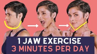 ONE JAW EXERCISE for THREE MINUTES per day to get a FIRM FACE [upl. by Tamara363]