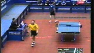 Waldner  Torben Wosik Euro Team final 2002 [upl. by Sucul377]