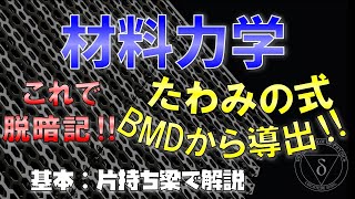 075 脱暗記たわみの式を導出片持ち梁で解説材料力学・構造力学） [upl. by Adina]