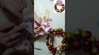 Dollar Tree Christmas Ornament Wreath  How to Make a Hanger Wreath wreath wreathmaking [upl. by Darius]