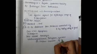 antimalarial drugs part 2 primaquine mp4  Pharmacology [upl. by Serolod]