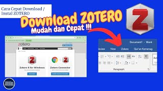 Cara Cepat Download ZOTERO dan Instal Zotero di Microsoft Word [upl. by Strickman]