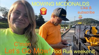 MOWING MCDONALDS during ROD RUNrodrun lawncare mowing weedeater reallife cubcadet grasslawn [upl. by Arekahs]