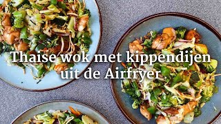 Thaise wok met kippendijen uit de Airfryer [upl. by Akimit208]