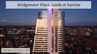 Bridgewater Place The Dalek Leeds at Sunrise by drone Oct 2022  4K [upl. by Odlonyer]