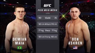 Demian Maia vs Ben Askren  UFC Singapura Preview Gameplay [upl. by Aiuqes]