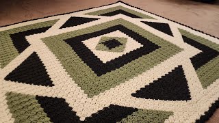 Part 1  The C2C Kaleidoscope Blanket  Crochet Tutorial [upl. by Asirap]