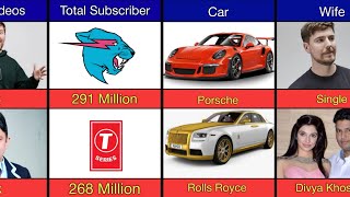 Comparison MrBeast Vs TSeries [upl. by Nolra]