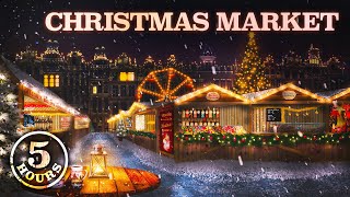 Christmas Market Ambience  5 Hours Quiet Background Sounds amp Music for Sleep Study Relaxation [upl. by Richter761]