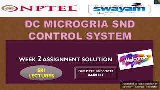 💥WEEK 2💥🔥100🔥DC MICROGRID AND CONTROL SYSTEM ASSIGNMENT SOLUTION💥💥 [upl. by Lek]