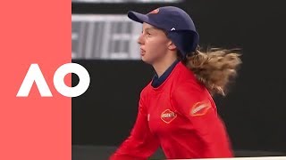 Ballkid bounces back from Kanepi forehand 1R  Australian Open 2019 [upl. by Enala564]