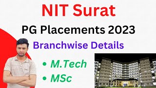 NIT Surat MTech amp MSc Placements 2023🔥  Branchwise Details  Great Placements😍 [upl. by Rednav]