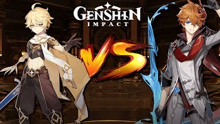 Genshin Impact Aether vs Tartaglia Fight Cutscene SPOILERS [upl. by Gery658]