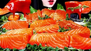 ASMR RAW SALMON ONION CREAM SAUCE BULDAK BULDAK MAYO 연어회 먹방 불닭 SALMON SASHIMI SEAFOOD MUKBANG [upl. by Benoite]