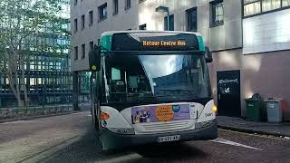 Bus 145 RATP  Arrivée dun Scania Omnicity N°9461 qui vient de sortir du dépôt à Église de Pantin [upl. by Votaw]