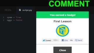 Codecademy Python 2013 Whitespace and Statements [upl. by Nered]