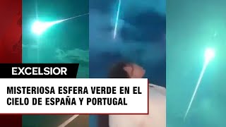 ¿Meteorito Misteriosa esfera verde ilumina cielo de España y Portugal [upl. by Liakim969]