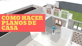 Cómo hacer PLANOS  IMÁGENES 3D de una casa  Fácil  Programa Gratuito [upl. by Nosreme]