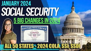 NEW SOCIAL SECURITY UPDATE JANUARY 2024 5 BIG CHANGES TO Social Security in 2024 ALL 50 STATES [upl. by Enywad]