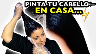 COMO PINTAR EL CABELLO EN CASA DE COLOR NEGRO PASO A PASO FACIL Y ECONÓMICO [upl. by Falkner]