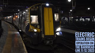 Electric trains begin operation on the Barrhead line 11122023 [upl. by Mort325]