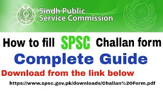 How to fill SPSC Challan formComplete Guide [upl. by Keppel]