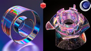 How To Create Glass Dispersion Effect In Cinema 4D Quick Tutorial [upl. by Annahavas]