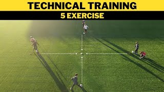 Technical FootballSoccer Training  5 Exercises  U11 U12 U13 U14 [upl. by Sladen]