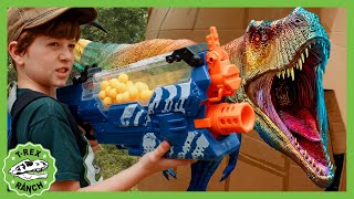 Dinosaur Box Fort Challenge amp Escape  TRex Ranch Dinosaur Videos for Kids [upl. by Bannon]