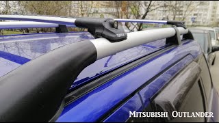 How to Fit roof rack bars with railing for Mitsubishi Outlander Turtle Air1 [upl. by Alderson]