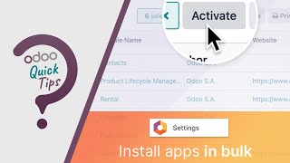 Odoo Quick Tips  Install apps in bulk [upl. by Anaigroeg584]