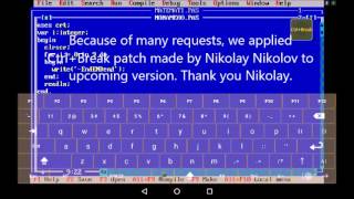 How to write program in Turbo Pascal using Magic Dosboxs builtin keyboard on Android [upl. by Korella]