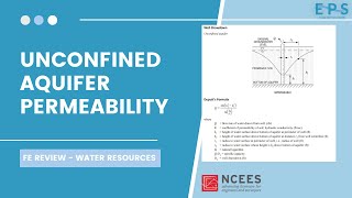 Unconfined Aquifer Equation  FE EXAM WATER RESOURCES [upl. by Fretwell56]