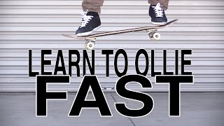 THE FASTEST WAY TO LEARN HOW TO OLLIE TUTORIAL [upl. by Maclean]