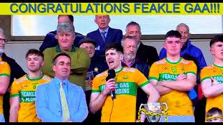 OISIN DONNELLAN VICTORY SPEECH AFTER FEAKLE V SIXMILEBRIDGE  2024 CLARE CLUB HURLING FINAL [upl. by Eiryt396]