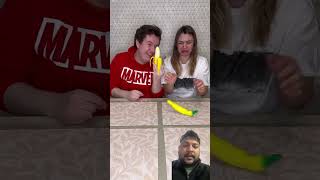 Real vs fake banana 🍌 challenge hmelkofm banana funny comedy prank shorts [upl. by Efren]